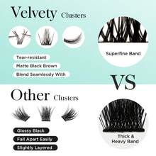 84 Pzas Pestañas de grupo BEYELIAN 10-16mm Pestañas individuales de grupo Extensiones de pestañas postizas Aspecto natural Suave Banda superdelgada reutilizable Negra Extensión de pestañas DIY (Estilo C87 Mixto) - Ver 4