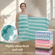 1 Oversized Bath Towel, Suitable For Women, Super Soft, Super Absorbent Quick Drying Coral Fleece Bath Towel - Multicolor - View 8