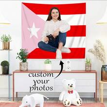 1pc Customizable Personalized Tapestry, Can Add Photos And Text, Suitable For Birthday, Wedding, Halloween, Christmas, Party, Father's/Mother's Day, Home Decor, Bedroom Decoration, Dorm Decor And Back To School - Multicolor - View 2