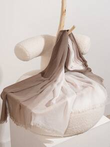 1PC 75*185cm Solid Color Gradual Change Short Tassel Scarf Shawls And Wraps Summer Soft Lightweight Multi-Functional Accessories Large Over Size Silky Feeling Unisex Evening Dresses Party Travel Office Wedding Evening Dresses Gift - Scarf - View 16