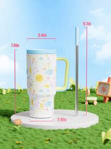 24oz Handled Insulated Tumbler, Vacuum Insulated Stainless Steel Travel Mug With Straw, Vacuum Insulated Water Bottle, Reusable Stainless Steel Water Bottle - Keeps Hot/Cold For Up To 24 Hours - White - View 6