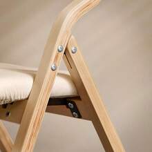 Folding Chair Wooden Padded Folding Kitchen Dining Office Chair Beige FST40-W - Beige - View 8