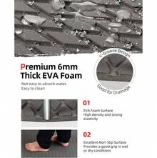 Alfombra de espuma EVA Abahub de 96"x 23.5"/ 38"/ 47" para embarcaciones, almohadilla de tracción antideslizante autoadhesiva y recortable para tablas de surf, kayaks y tablas de pie - Gris Oscuro - Ver 3