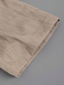 Bộ 2 áo thun polo tay ngắn cổ bẻ vải nhăn thường ngày cho nam kèm quần rút eo, đa năng cho ăn uống, tụ tập, đi nghỉ, ở nhà, văn phòng, quà tặng tuyệt vời cho bạn trai hoặc chồng, trang phục mùa xuân/hè ấm áp - Màu be - Xem 6