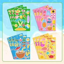 4pcs Summer Party Hawaii Pineapple & Ice Cream Stickers, DIY Party Decorations