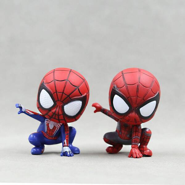Disney 1pc Cute Spider-Man Action Figure Doll, DIY Keychain, Bag Pendant, Car Decor, Anime Collectible