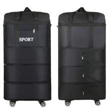 1pc Foldable Luggage Bag With 4 Removable Swivel Wheels, Multi-Functional Travel Companion Luggage Bag, Large Expandable Soft-Sided Luggage, Airport Checked Luggage - Lightweight, Detachable Wheels, Password Lock, Straps, Spacious, Easy To Operate - Ideal For Frequent Travelers, Weekend Getaways And Storage Needs, Camping, Adventure, Christmas Gifts, Halloween Gifts