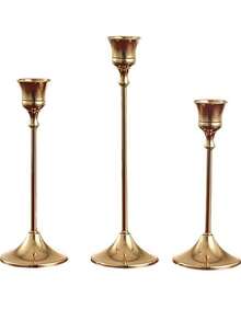 Vintage Brass Candlestick; Romantic Candlelight Dinner Decor; Wedding Prop; Suitable For Fireplace, Wedding, Party, Housewarming Gift, Birthday, Graduation Gift - Multicolor - View 11