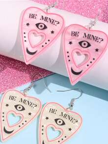 Khuyên tai hình trái tim rỗng BE MINI mới, phụ kiện ngày Valentine, khuyên tai acrylic thời trang. - Một cỡ - Xem 5