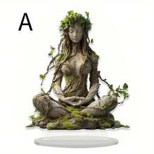 Decoración de hada forestal plana en 2D de acrílico - Una imagen femenina solemne con detalles naturales, perfecta para decoración del hogar y la oficina, uso en interiores y exteriores, decoración de jardín de verano sin alimentación eléctrica, accesorios de jardín de cuento de hadas, decoración de oficina - Multicolor-V - Ver 13