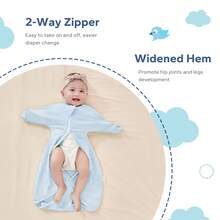 2 Packs Set Cotton Transitional Swaddle Wearable Blanket Baby With 2-Way Zipper