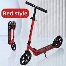 1pc Minimalist One-Click Folding Portable Kick Scooter, Front Shock Absorber Design, Adult Outdoor Portable Scooter