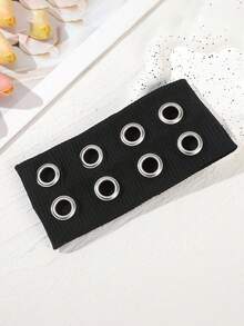 1件朋克风镂空黑色针织发带夏季发饰沙滩度假发带 - 彩色 - 查看 5