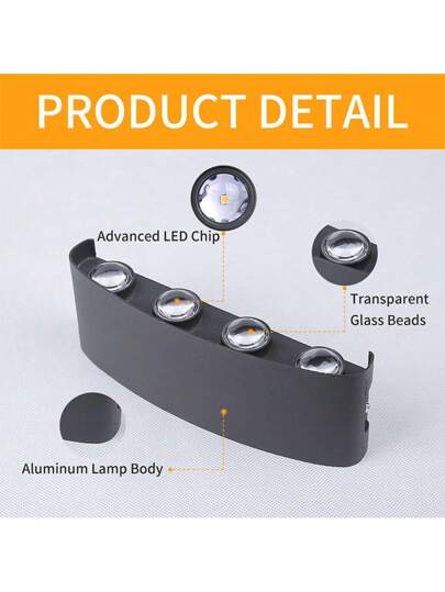 Multi Verlichting Source LED Wand Lamp, Up Down Lighting, Home Room Light, ation Wash AC85 265V, Balcony/Yard/Street/Garden/Porch/Room/Living Room/Kitchen/Bedroom/Hallway/Staircase/Attic/Shop/Exterior view 2