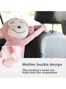 1pc Paper Towel Box For Both Home And Car, Car Mounted Cartoon Storage, Car Interior Decoration, Cute Children's Monkey Paper Towel Draw
