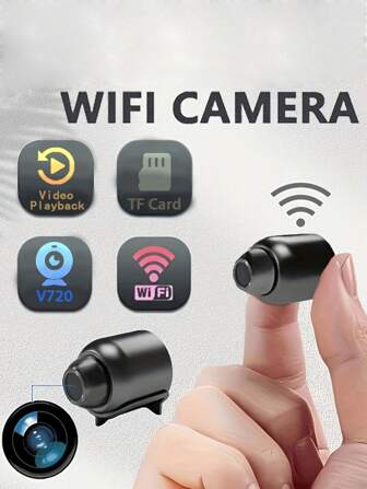 迷你无线WiFi安防摄像头，支持远程连接，放置方便，提供高清720P视频质量，操作简便（产品不含电池，需要持续USB供电，高清720P，购买前请仔细阅读产品说明！）