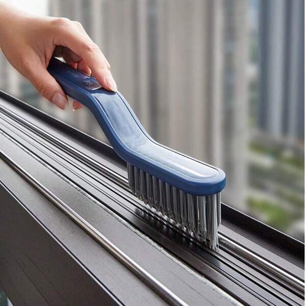 Cepillo para juntas del piso, cepillo para el piso del baño, cepillo de limpieza del baño, cepillo duro, herramienta de limpieza manual para ranuras de piscinas y bañeras