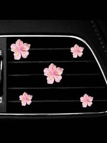 5pcs Cherry Blossom Car Air Vent Clips, Car Accessories Floral Air Vent Decorations - Multicolor - View 7