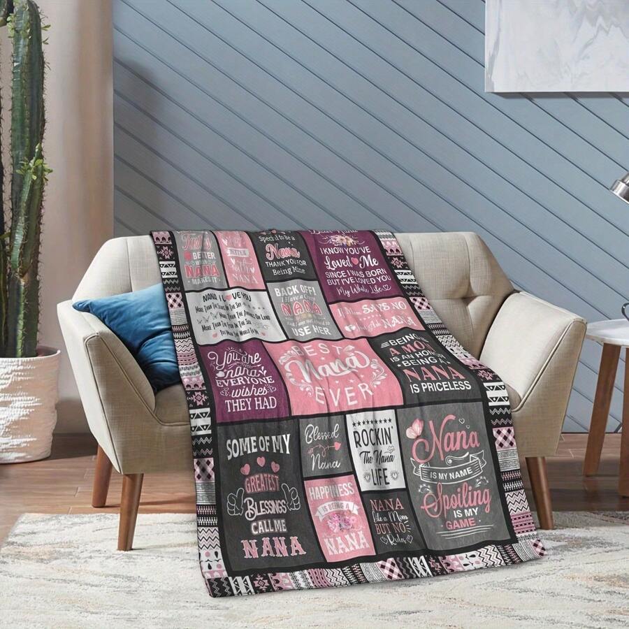 1 Pc Nana Gifts, Nana Gifts Blanket 60"X80", Nana Birthday Gifts, Birthday Gifts For Nana, Best Nana Ever Gifts, Gifts For Grandma, Grandma Gifts Ideas For Mother's Day Christmas - Multicolor - View 1