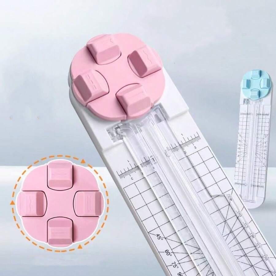 Multi-Functional Paper Cutter Creasing Dotted Wavy Line Cutting 360-Degree Rotary For Hand-Cutting Card Art Tools Scrapbooking,Back To School,School Supplies - Multicolor - View 1