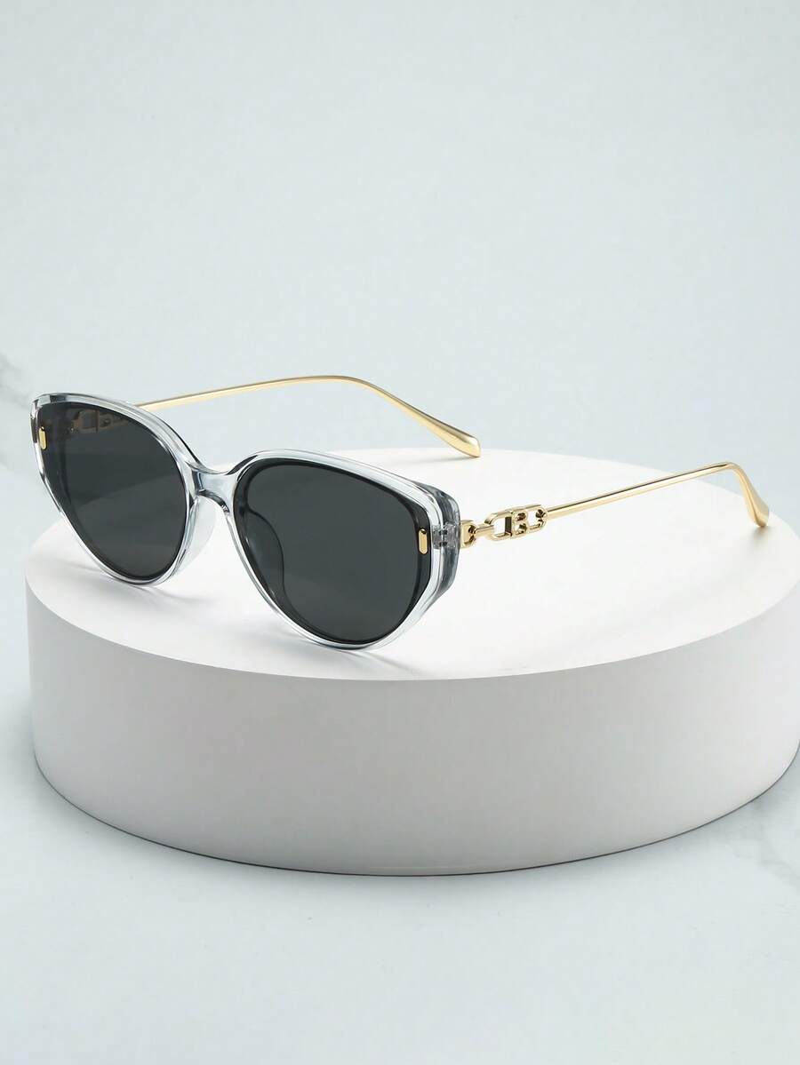 1 件女士铆钉猫眼镜框高品质简约眼镜，适合驾驶、休闲、旅行、派对、日常佩戴