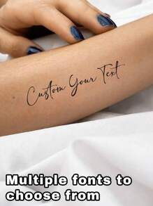 Customized Temporary Tattoo - Text Design, Suitable For Arm And Body Temporary Decoration,Multi-Functional,Ornamental,Letter,Solid Color,Exquisite,Stylish,Vintage,Modern,Colorful,Leisure,Basics,Casual,Soft,Unique,Customized,Personalized,Custom,Ideal Gifts For Her,Girlfriend,Her,Boyfriend,Friends