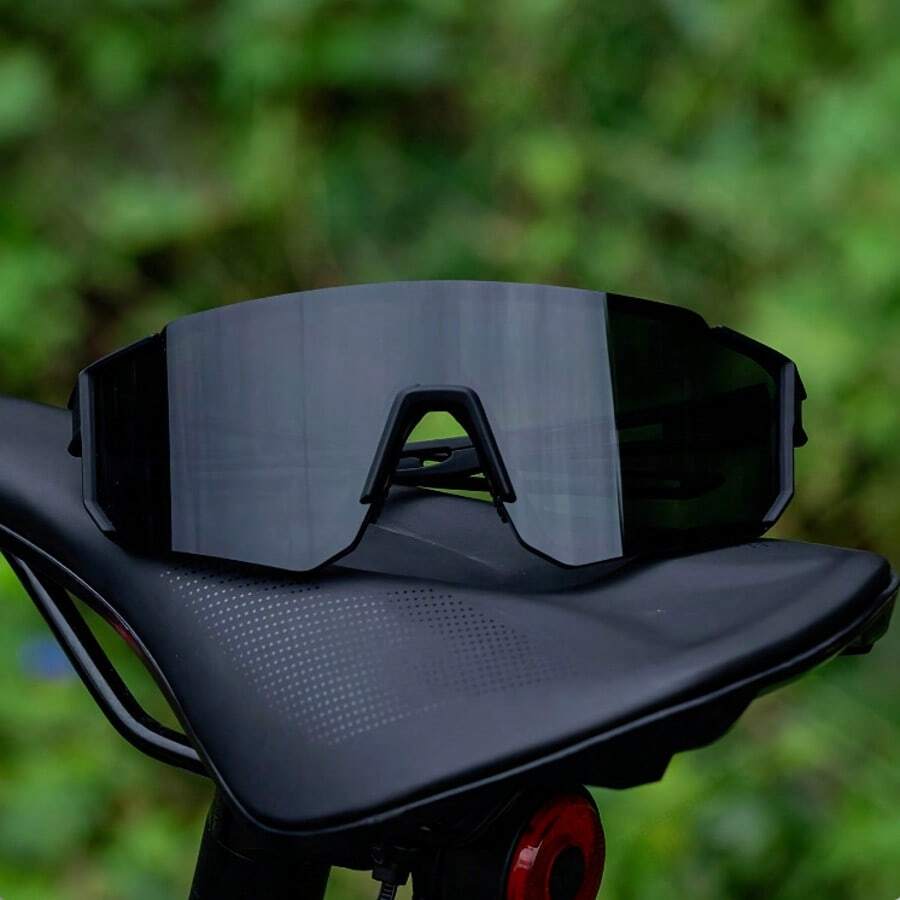 1 pieza Gafas de PC extra grandes y casuales, lentes decorativos, adecuadas para el ocio diario y la vida cotidiana - Negro - Ver 1