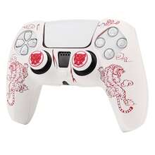 Pelindung Kontroler Motif Harimau untuk Kontroler Playstation 5, RALAN 1 Controller Protector Case + 2 Tutup Pegangan Jempol yang Disesuaikan - MultiWarna - View 4