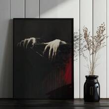 1 件，墙面艺术，复古海报，爪手德古拉吸血鬼印刷品，哥特式艺术深色乡村风格印刷品，忧郁墙面艺术，万圣节装饰，神秘艺术海报哥特式家居装饰，无框