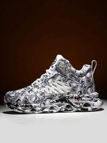 Zapatillas de deporte con estampado de graffiti para hombres, antideslizantes, transpirables, livianas y de moda, deporte profesional y funcional, zapatos para caminar, fitness y trabajo, gimnasio