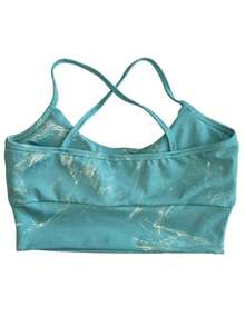 Women's Premium Tie Dye Set Thin Strap Tank Top With Butt Lifting Leggings Shorts High Waist Spandex Fitness Fashion Gym Marble Set - 綠色 - 查看 3