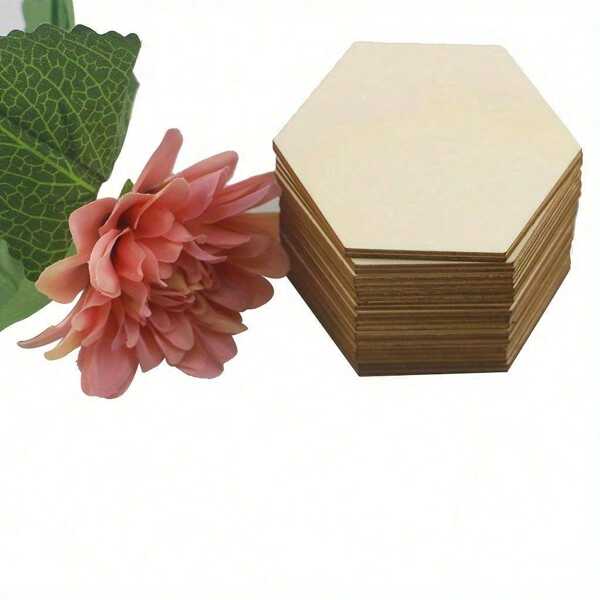 10 Stücke unfertige Holz Sechseck Teile, 9 x 7,8 cm, für DIY Basteleien, Untersetzer, Feiertags-Wandkunst und Heimdekoration, anmalbar und beizbar