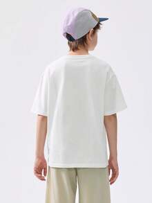 Balabala 男童速干棉质T恤，透气夏季上衣 - 本白 - 查看 3