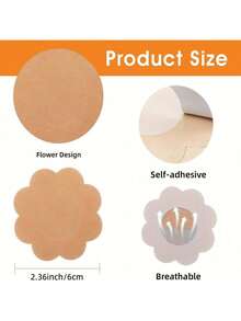 10/30/50/100Pcs Cloth Nipple Cover Teat Hide Women Nipple Pasties Piece Breast Petals Invisible Bra Padding Chest Sticker Patch Covers - Multicolor - View 5