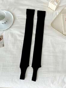 1 Pair Women's Lightweight Breathable Ballet Style Solid Color Ankle Leg Warmers, Casual & Versatile For Summer Christmas Gift