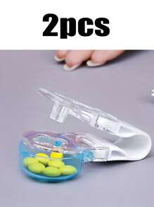1-5 piezas Sacador de pastillas portátil con caja de medicamentos, abridor de pastillas para blíster, sacador de pastillas portátil, abridor de pastillas, accesorios domésticos, asistencia para tabletas y pastillas, nuevo diseño de dispensador de pastillas, muy adecuado para personas con manicura y artritis (también se vende en 10/15/20 piezas)