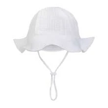 1 件幼儿和儿童可爱纯色可折叠渔夫帽，男女通用纸盒防晒帽，适合男孩和女孩春夏季