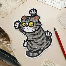 Clothes Hole Covering Creative Cat Personalized Schoolbag Handbook Hat Mobile Phone Case Funny Embroidery Cloth Sticker - Multicolor - View 8