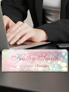 A Personalized Customized Desktop Nameplate 20 * 6 * 1.5cm, Made Of Acrylic Material, Supports Customization Of Names/Text/Fonts/Text/Colors On Various Designed Tabletops, With High Transparency And Glossiness, Perfect For Personalized Appreciation Gifts For Teachers, Bosses, Doctors, Managers, Etc., Desktop Ornaments For Employees And Students, Annual Employee Nameplates, Father's Day And Mother's Day Encouragement Gifts Back To School - Multicolor - View 7