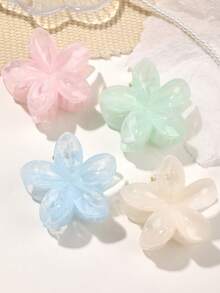 4 件套中号春夏多巴胺果冻奶油色雏菊花 2.4 英寸波西米亚风格发夹，简约甜美发饰 - 彩色 - 查看 5