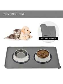 PETSIN 防水硅胶宠物餐垫 - 让您的猫或狗的食物和水保持在位，防滑宠物食品垫、狗和猫喂食垫！ - 彩色 - 查看 10