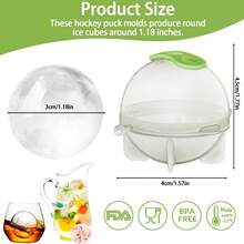 16 Ice Hockey Molds, Easy To Release Circular Ice Cube Molds, Perfect For Cocktails, Beverages, And Kitchen Use, Reusable Ice Tray