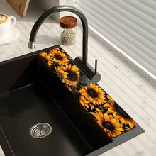 1 件家居装饰、水龙头盖垫、耐用涤纶、防水防滑、适用于厨房和浴室、带吸盘轻松安装、非常适合夏季和日常装饰、礼物、浴室垫 | 水龙头垫 | 耐用水龙头垫、水龙头配件 - 彩色 - 查看 24