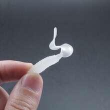 50 件仿生软虫鱼饵、卷尾蛆、PVC 卷尾鱼饵、无铅淡水和咸水人工鱼饵