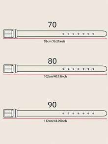 3pcs Gold Square Buckle Belt For Dresses, T-Shirts, Casual Pants, Fashionable & Elegant Women Belts For Everyday Wear Summer, School Fall, Autumn, Halloween - Multicolor - View 4