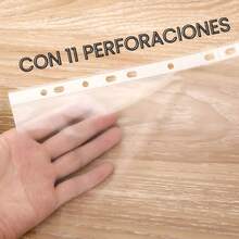 Protectores Para Hojas Tamaño Carta, Plástico Translúcido, Costilla Reforzada, 11 Perforaciones, Para Archivar Documentos, Alta Capacidad, Impermeable, Material Suave, Alta Calidad y Durabilidad - transparente - Ver 7