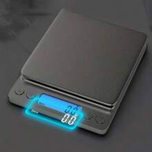 1 pieza Pequeña balanza de cocina digital de acero inoxidable, tamaño de palma, 3kg/0.1g Báscula multiusos de bolsillo, báscula de alimentos mini, pantalla LCD retroiluminada, báscula electrónica profesional para joyas, y PC, adecuada para balanza de cocina para el hogar, viajes, alimentos, utensilios de cocina, herramientas de hornear, pérdida de peso, acero inoxidable. Batería no incluida [ Oferta de cocina ]