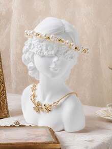 Girl Resin Sculpture Desktop Orenment Creative Crafts Gift Beautiful Girl Character Statue Home Decor - Multicolor - View 4