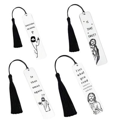 1个跨境流行“这是低俗内容吗？”不锈钢书签，趣味阅读爱好者礼物，随机发货