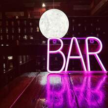 1 pieza Señal de neón para bar, 28.5 X 19 Cm / 11.2 X 7.5 In, Señal de neón para bar, bar en casa, decoración de pared de fiesta, regalo de Navidad (Blanco cálido) - barra de luz de neón - Ver 5